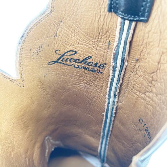 Lucchese Black Rosa Muerte Skull Rose Embroidered Western Cowgirl Boot size 7.5 - Picture 10 of 12